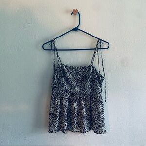 Lola Grace Black Smocked Floral Camisole